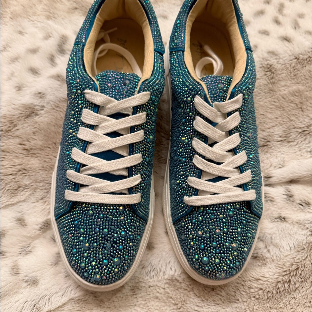 Betsey Johnson Blue and White Sneakers